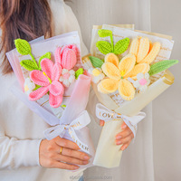 Bouquet de fleurs de lys au crochet, fleurs artificielles en fil tricoté faites à la main, cadeau pour la fête des mères, cadeau pour maman, anniversaire, décoration de la maison