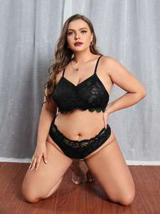 Conjunto de Lencería Sexy de Encaje para Mujer, Talla Grande, Accesorios Personales para Juegos de Pareja Navideños - Product Image 3