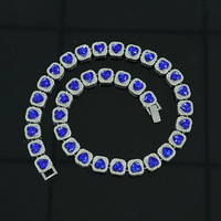 NL3012 Collier Cool Hip Hop pour Hommes Bracelet Coeur en Forme de Diamant Plaqué Or Chaînes en Alliage Bijoux