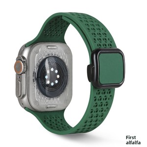 ใช้งานร่วมกับสายซิลิโคนแบบเจาะรูสไตล์ IWatch หัวเข็มขัดแบบพับได้ ปิดด้วยแม่เหล็ก 42 มม./46 มม. S110 - Product Image 3