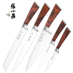 Oem novo punho de madeira kichen faca conjunto de 5 faca de cozinha
