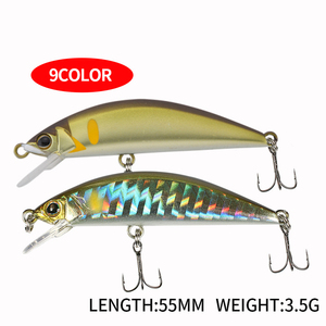 Leurre artificiel en plastique ABS rigide pour la pêche en lac et en rivière, 55 mm, 3,5 g, leurre coulant pour truite et <span class=keywords><strong>sandre</strong></span> - Product Image 4