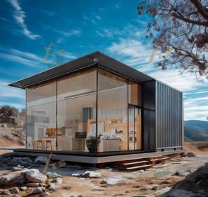 Индивидуальная 40ft Роскошная небольшая контейнерная дом, легкая стальная сборная вилла для отеля или офиса для спальни и входа - Product Image 1