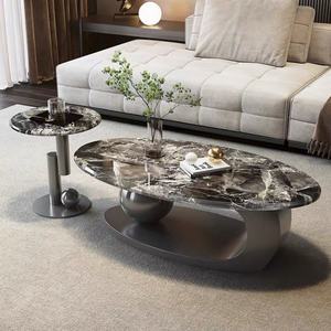Table basse de style italien en pierre microcristalline, mobilier haut de gamme, table basse simple et moderne pour salon, petite table basse - Product Image 1