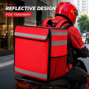 Mochila Térmica Impermeable para Entrega de Alimentos con Logotipo Personalizado, Bolsa de Pizza Reflectante para Motociclistas, Venta al Por Mayor - Product Image 5