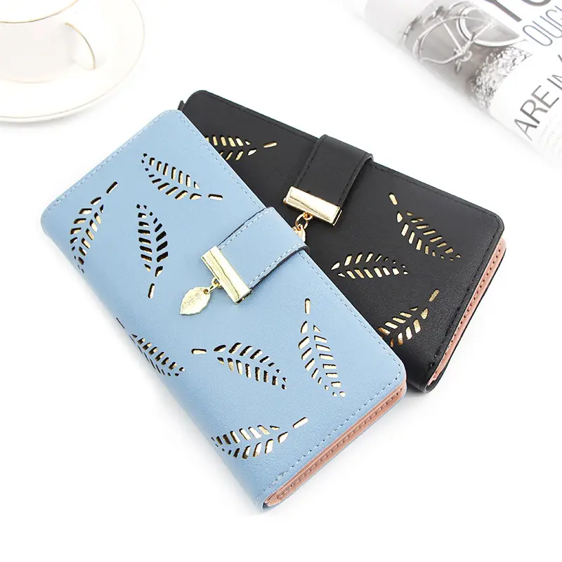 Wholesale Pink Large Capacity Ladies Smart phone Clutch Purse Wallet Case Cell Phone Wallet with Strap Wrist for women