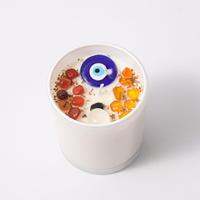 Bougies Velas personnalisées en cristal de soja bleu mauvais œil turc pot de bougies aromatiques vanille lavande