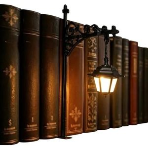 Productos de moda 2026: Lámpara de estantería con forma de linterna, linterna de estantería con diseño de libro fantasma, luces LED colgantes vintage para estantería - Product Image 6