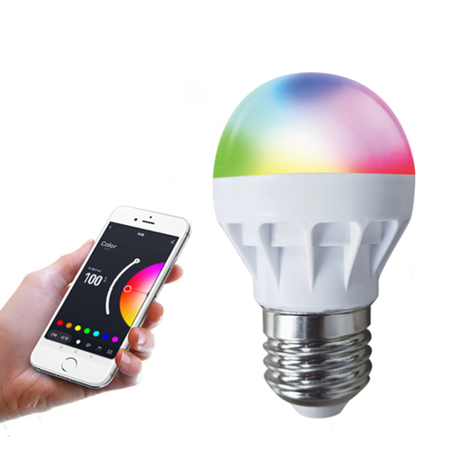 Banqcn Smart Life App BLE Beacon & Infrared Remote Control,1.5W G45 RGB Led Light Bulb