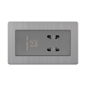 Гревая панель из нержавеющей стали с круглыми отверстиями настенная розетка стандарта Великобритании с переключателем + индикаторная лампа - Product Image 5