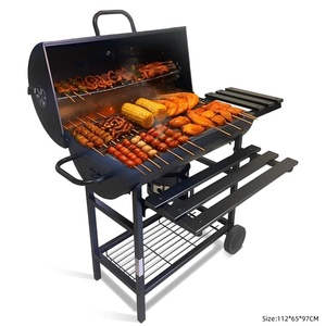 Barbacoa de acero inoxidable comercial para exteriores, tipo Kamado, con mesa, para cocina exterior, ahumador y parrilla de carbón, diseño Donut Boat - Product Image 4