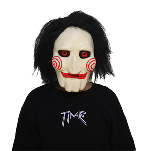 Movie-Themed Saw Tùy Chỉnh Đầy Đủ Đầu Mặt Nạ Bất Buồn Cười Cao Su Cho Đảng Halloween Cosplay Trang Phục Chất Liệu Lụa - Product Image 1