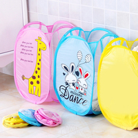 Nouveaux paniers de rangement modernes réutilisables de grande capacité pour la maison, avec motif de dessin animé imprimé, sacs pliables pour vêtements sales en nylon