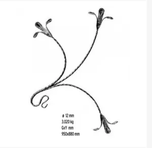 Elementos de hierro forjado Panel de puerta de lirio de hierro forjado para puerta valla barandilla balaustrada