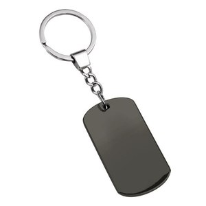 Llavero Metálico Rectangular Negro Cromado de Moda, Aleación de Latón, Logotipo Personalizado, Impresión Láser, Diseño Elegante para Llaves - Product Image 1