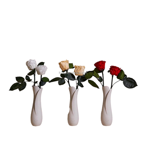 Cadeau de la Saint-Valentin VASE À BOUTON ÉTROIT EN PORCELAINE Rose <span class=keywords><strong>éternelle</strong></span> à longue tige <span class=keywords><strong>éternelle</strong></span> Fleur préservée - Product Image 3