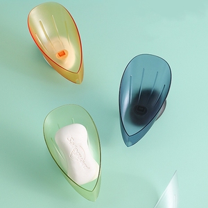 Bathroom Shower Soap Tilt Storage <b>Drying</b> <b>Rack</b> Plate Tray Non-slip Portable Leaf Shape Soap Dish Holder - Product Image 2