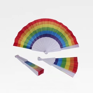 Vente en gros <span class=keywords><strong>pas</strong></span> <span class=keywords><strong>cher</strong></span> personnalisé imprimé logo main pli ventilateur bonne qualité arc-en-ciel personnalisé Promotion Snap pli ventilateur pour les cadeaux - Product Image 3