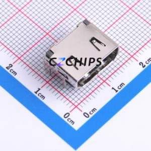 HDMI-019A HDMI Connector Bent Lead Through Hole Connector HDMI-A Female 19P Right Angle Insert - Product Image 1