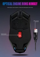 Most Competitive RGB Gaming Mouse LED Optical Ergonomic Design USB Wired Right-handed Compatible Laptops Desktops FCC Certified
