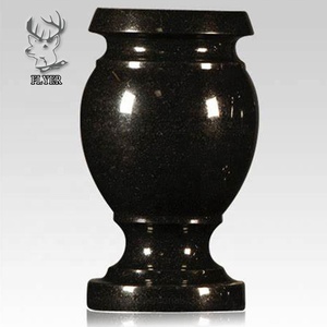 Vase de monument personnalisé en granit noir, pot à fleurs pour pierre tombale, urne pour cimetière, vases commémoratifs - Product Image 6