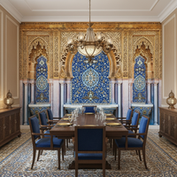 Papier peint mural écologique imperméable pour hôtel commercial, café, mosquée, décoration intérieure, décoration de la maison
