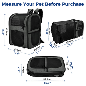 Hot Sale Grey Oxford Waterproof Portable Outdoor Travel Bag for Dogs or <b>Cats</b> Breathable Pet <b>Backpack</b> with Lock Zipper Top Seller - Product Image 2