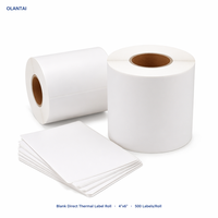 Rouleau d'étiquettes thermiques directes 4x6 pouces, recyclables, autocollantes, imperméables, pour imprimante thermique, vente en gros