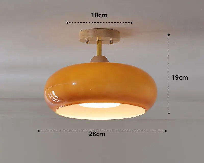 Moderne runde orange Deckenlampe für das Schlafzimmer mit Tiefstandlampe Eingang Wohnzimmer Hotel Büro Zuhause Oberfläche-Ebene Deckenleuchte