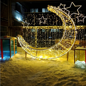 Luces Navideñas en Forma de Luna que Crean un Paisaje Festivo de Ensueño para Centros Comerciales, Hoteles, Parques y Eventos Invernales - Product Image 1