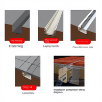 Caniveau de drainage linéaire en acier inoxydable pour eaux de pluie et résine, idéal pour les surfaces extérieures modernes et les trottoirs