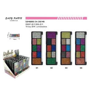 24 צלליות עיניים בגווני קרם, 8 צבעים, עמידות במים, מינרליות, מוצרי איפור בודדים, רכיבים מנצנצים, קופסאות עם לוגו בהתאמה אישית, לשימוש יומיומי - Product Image 1