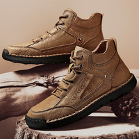 Chaussures de travail pour hommes, bottes de sécurité, bottes Chukka en cuir microfibre, fabriquées à la main, mi-hautes, doublées de polaire épaisse, rembourrées en coton