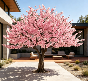 Albero Artificiale Grande Personalizzato, Durevole, Ecologico, Resistente ai Raggi UV, con Fiori di <span class=keywords><strong>Ciliegio</strong></span> Dorati Autunnali, per Uso Interno/Esterno - Product Image 4