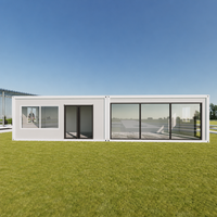 Casa Contenedor Modular de Lujo para Tienda, Restaurante o Vivienda, Casa Prefabricada Ensamblada con Ventanas de Vidrio