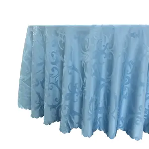 Polyester Fabric Damask Jacquard Tablecloth For Dinning