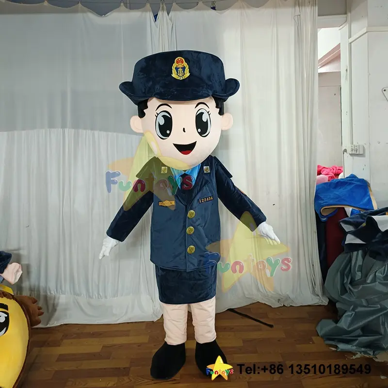 Funtoys Öffentliche Sicherheit Männer Polizist Offizier Polizei Maskottchen Kostüm Damen individuelle Sergeant Karikatur veröffentlichen Cosplay für Erwachsene