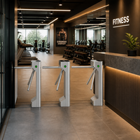 Torniquete Trípode con Lector RFID, Control de Acceso Biométrico, Puerta de Seguridad Automática Mecánica de Acero Inoxidable IP54