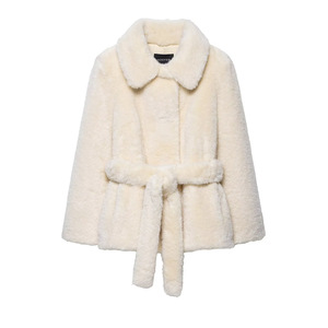 Tendencias de moda de otoño e invierno: un cinturón versátil con efecto de piel <span class=keywords><strong>artificial</strong></span>, abrigo elegante de color sólido, chaqueta cálida - Product Image 1