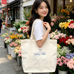 Portable Travel Women Shoulder Handbag <b>Large</b> Capacity <b>Canvas</b> 16 Ounce Custom Logo Cotton <b>Canvas</b> Tote <b>Bag</b> for Travel Use - Product Image 2