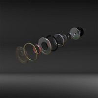 Diaphragme topologique 15.4mm 30 ohm Helmholtz Technologie d'équilibre du flux d'air à double chambre Casque plat intra-auriculaire Unité de pilote dynamique
