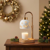 Lampe à cire fondue sans flamme en métal sculpté, motif Noël, avec 2 ampoules GU10, idéale pour un cadeau – Prix avantageux