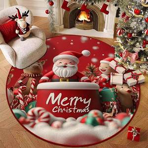 Alfombra redonda de Navidad suave y cómoda para Dove Velvet Cross-Border para Amazon Temu para la celebración del Festival <span class=keywords><strong>Shein</strong></span> lavable - Product Image 4