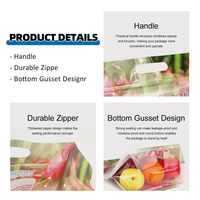 Sacs d'emballage personnalisés OEM ODM pour légumes et fruits, pochette transparente à fermeture éclair avec poignée, laminée PE, qualité alimentaire