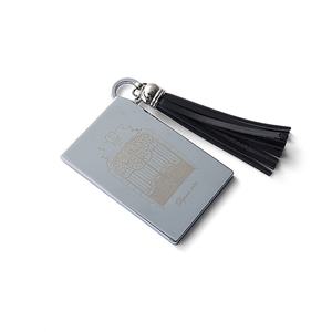 Personalized Name Silver <b>Rectangle</b> Metal Portable Single Sided Makeup <b>Mirror</b> with Tassel - Product Image 2