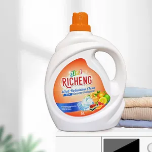 OEM wholesale Eco-friendly Cheap Price 3 in 1 5L Washing Liquid Laundry Detergent with fruit fragrance