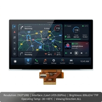 Module LCD IPS TMK 12,8 pouces 1920x1080 800 nits double LVDS 60 broches -30-85°C large plage de température écran NTC pour affichages de véhicules tout-terrain