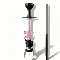 Ensemble de chicha portable au design de fusil |   Chicha arabe créative en forme de pistolet pour bars et soirées
