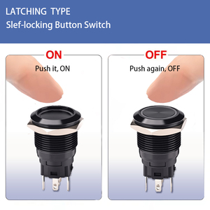 Langir 12MM 16mm 19mm 22mm 25mm 28mm 30mm 40mm interruptor de botón con enganche momentáneo iluminado impermeable IP65 interruptor de encendido y apagado - Product Image 3