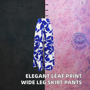 กระโปรงกางเกงขายาวทรงหลวม สีขาวน้ำเงิน ผ้าเรียบ ย้อมสีธรรมชาติ ระบายอากาศได้ดี เป็นมิตรกับสิ่งแวดล้อม ใส่สบาย เหมาะสำหรับฤดูร้อน ดีไซน์ทันสมัย เรียบหรู ดูดี - Product Image 5